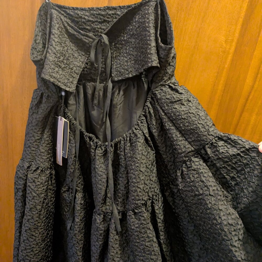 Aureta x Anthropologie Square-Neck Bubble-Hem Mini Dress - Picture 4 of 6